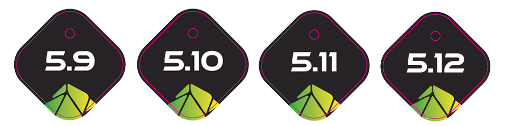 Graphic of the sport climbing tags used at Aloha Rock Gym