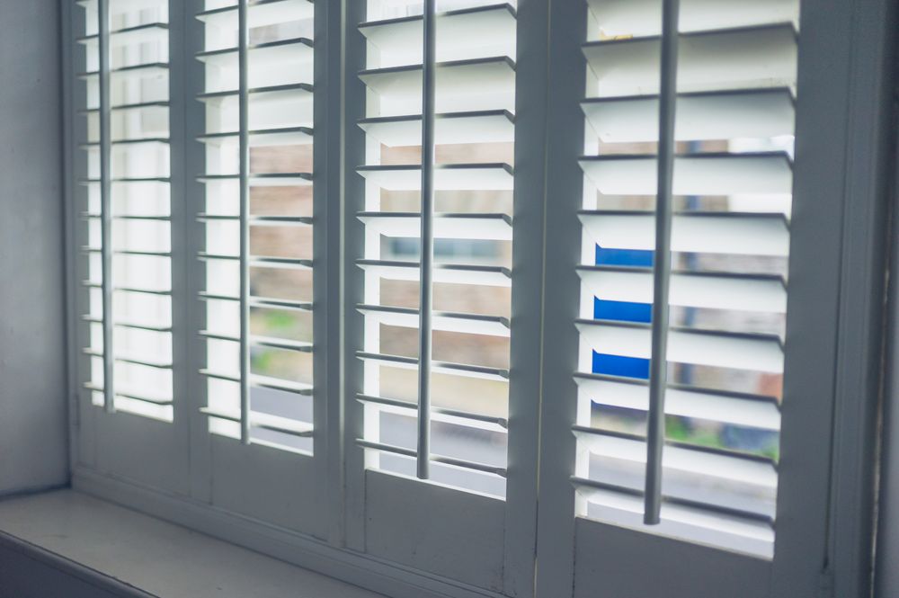 Close-up Of A White Shutters