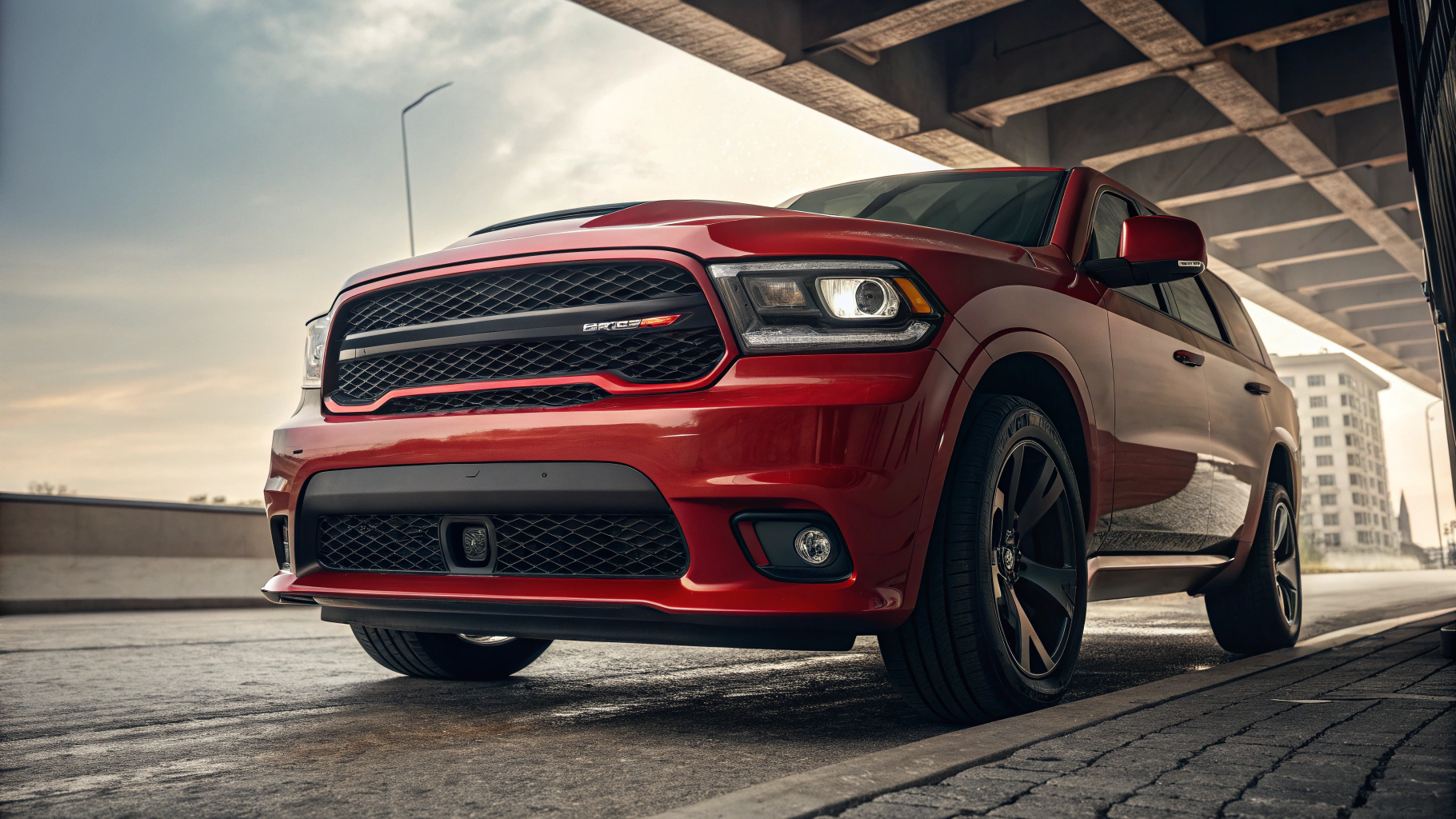 Mid-century modern credenza with a lamp and decorative objects, in a sunlit room.