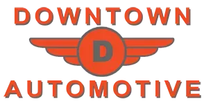 Logo for Demo Auto Repair: text with a gear icon, red and navy colors.