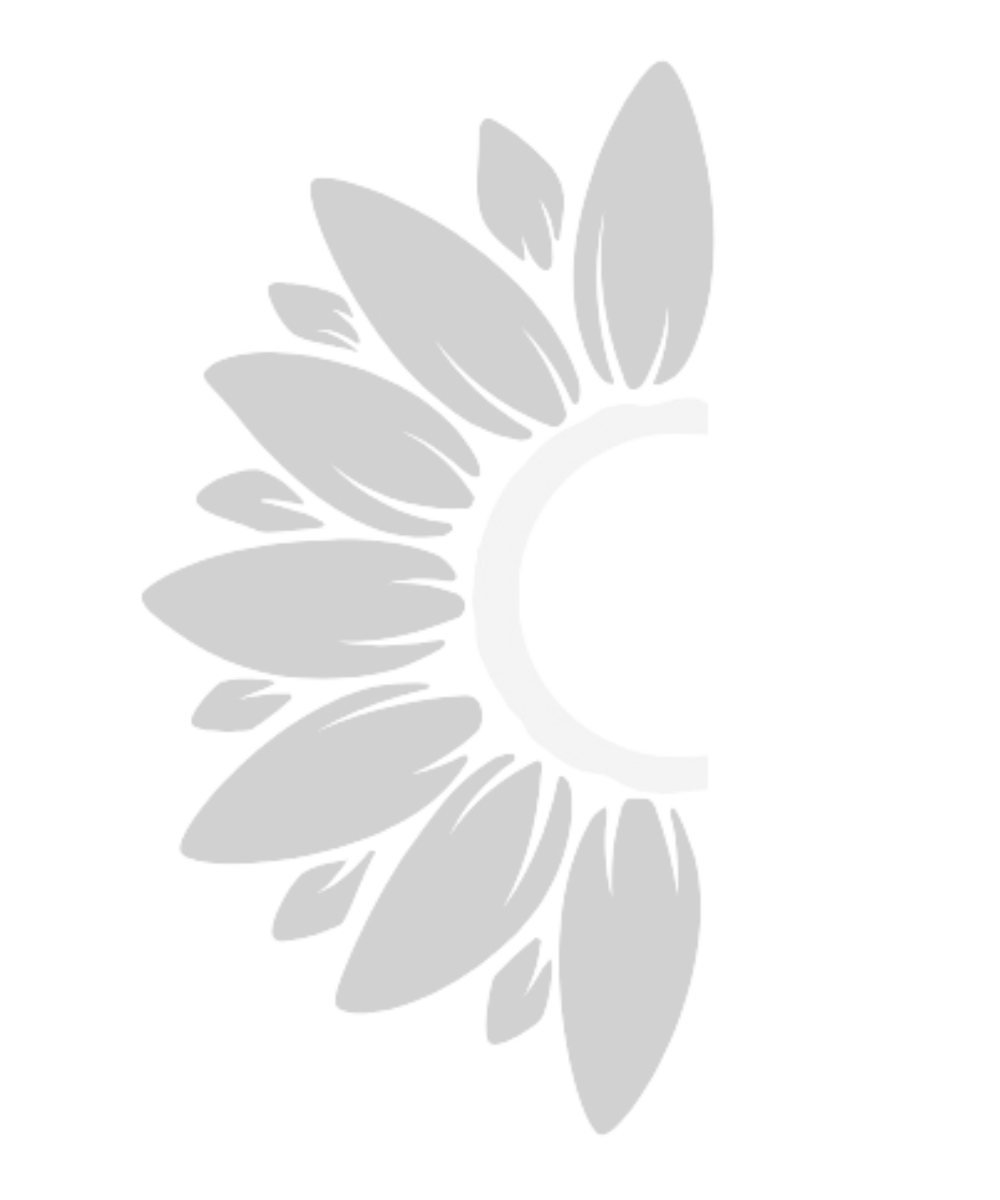 A silhouette of a sunflower with leaves on a white background.
