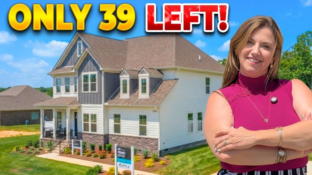 House listing thumbnail with “ONLY 39 LEFT!” text and a woman standing in front of a suburban home