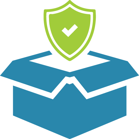 A blue car with a white pin on the front.