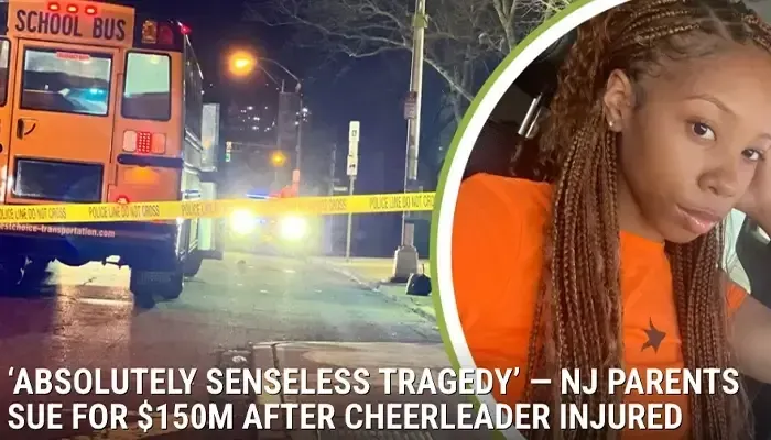 A girl is sitting in a car next to a school bus