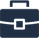 A blue briefcase with a white handle on a white background.