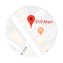 A map showing the location of 919 main in a city.