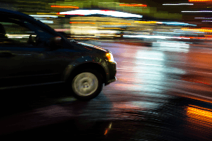Car driving at night