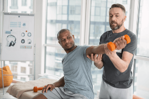 man in medical rehabilitation