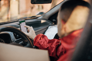 distracted delivery driver