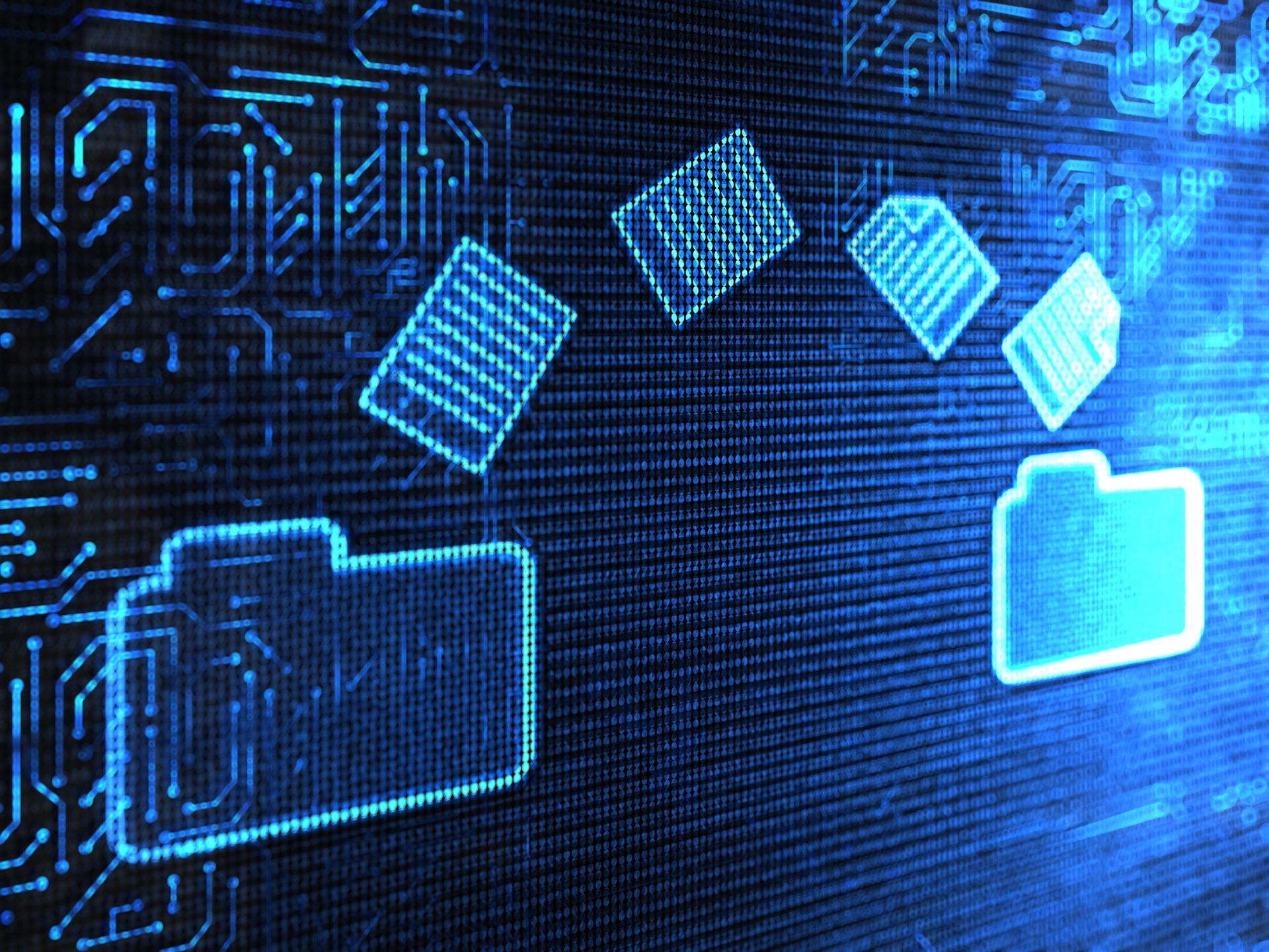 Conceptual picture files being transferred from one folder to another.