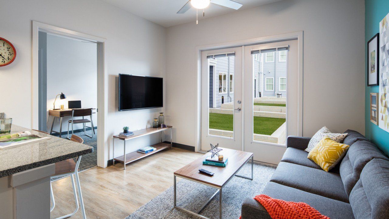Student Apartment Living Room at Uncommon Athens.