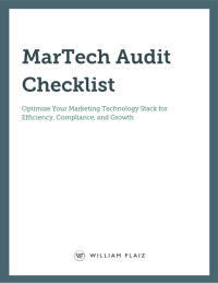 The cover of a book titled martech audit checklist