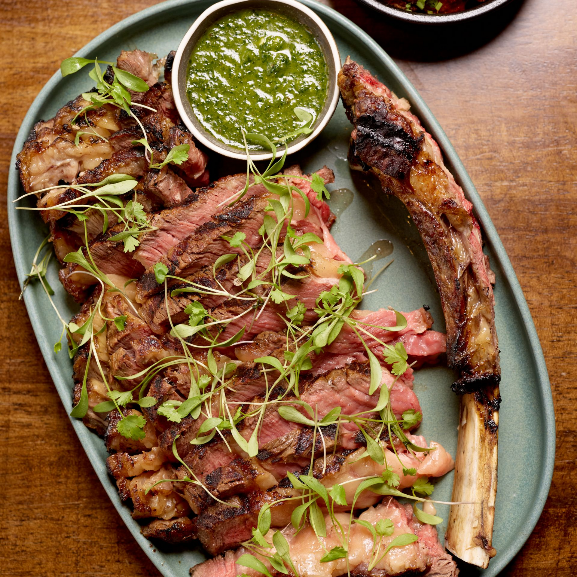 A close up of a plate of food on a table.