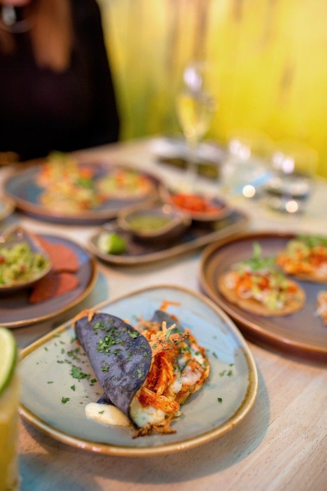 A close up of a plate of food on a table.