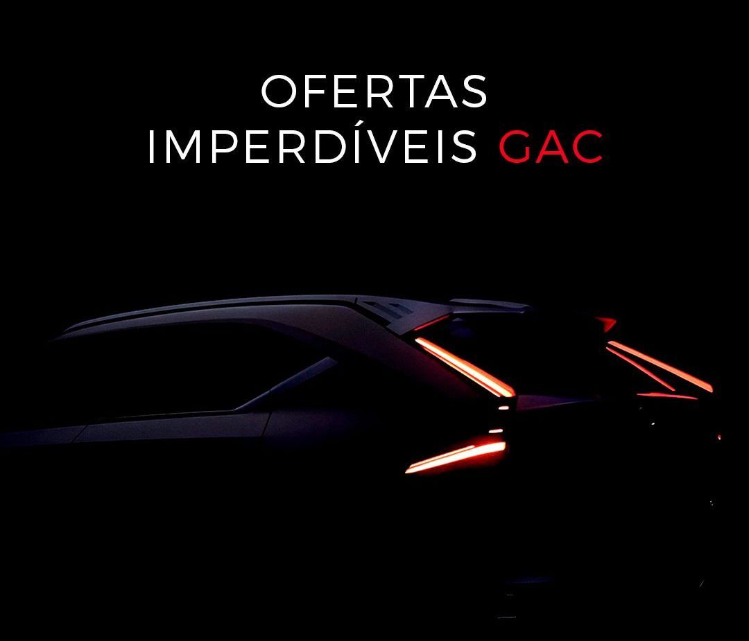 Uma foto de um carro com as palavras ofertas imperdíveis gac nele