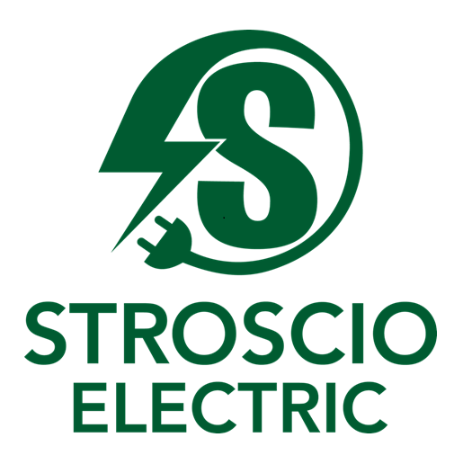 Stroscio Electric Inc. logo with a lightning bolt in a circle