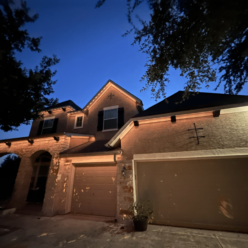 A house with a cross on the side of it