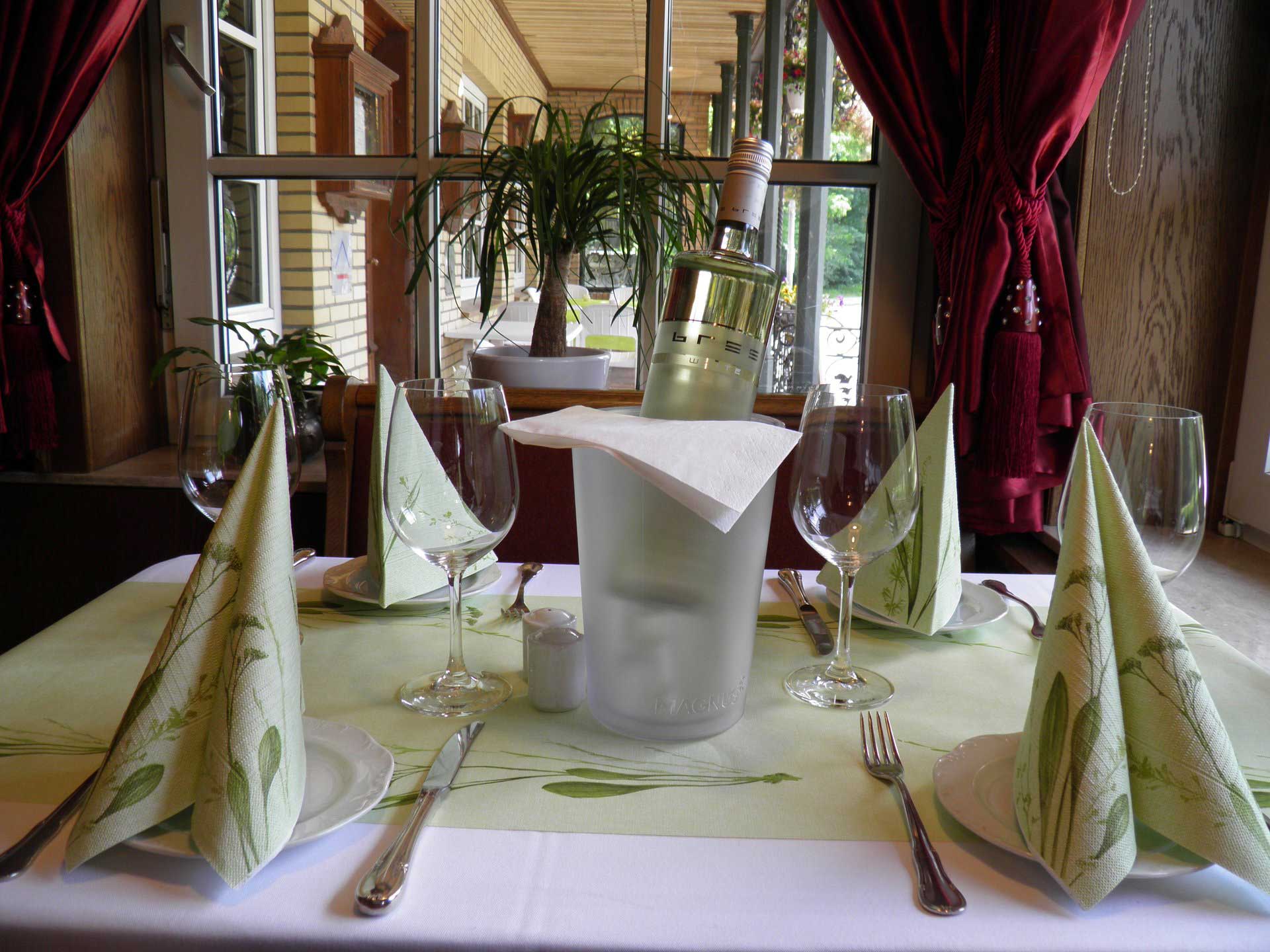 Tischgedeck vom Restaurant Fährhaus Ziehl