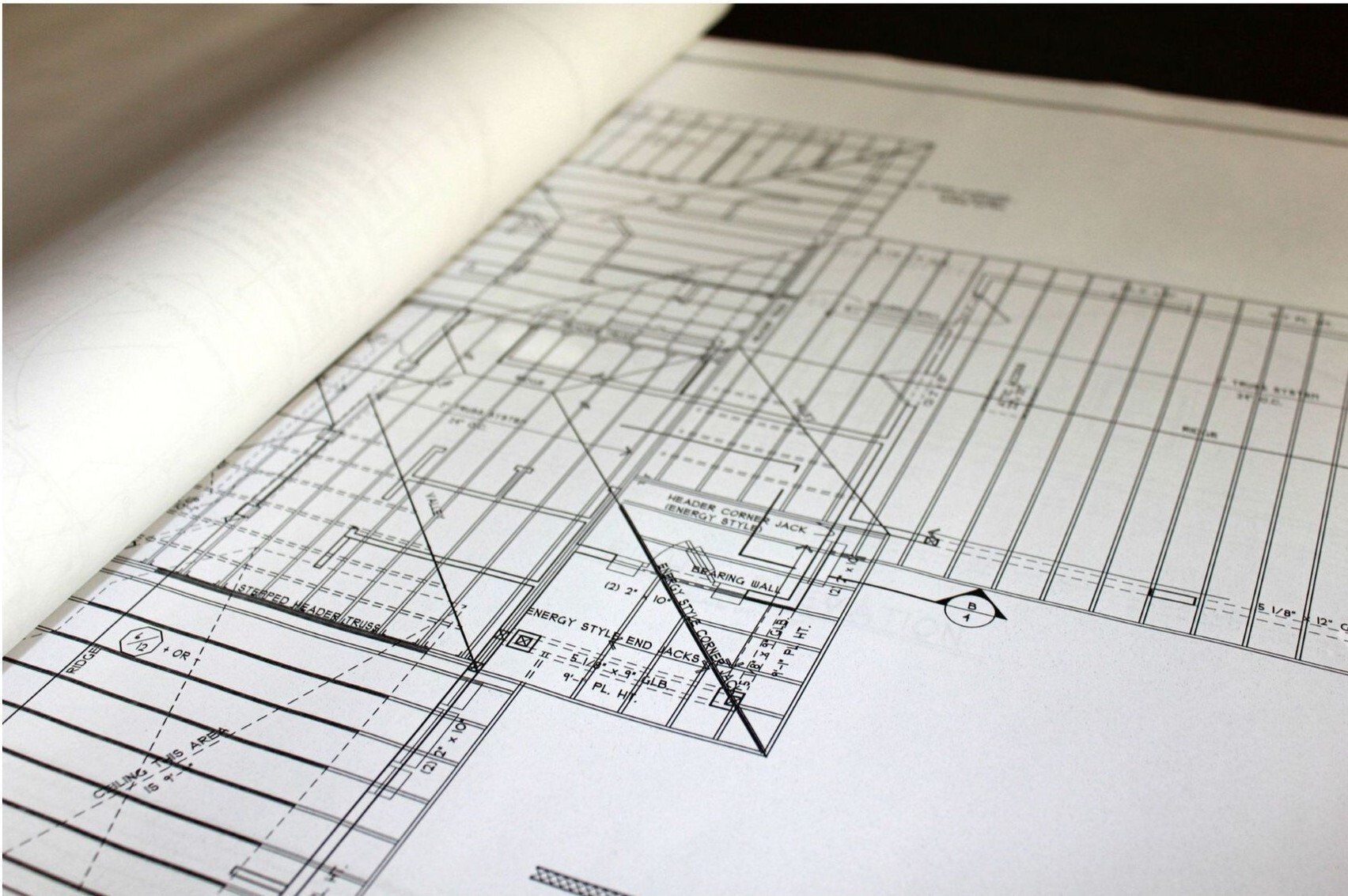 roof truss layout on CAD drawing