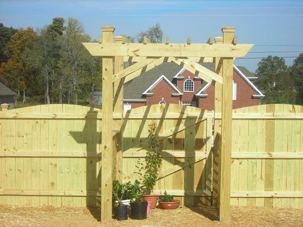 Custom Arbor with Arched Top Privacy Fence 2