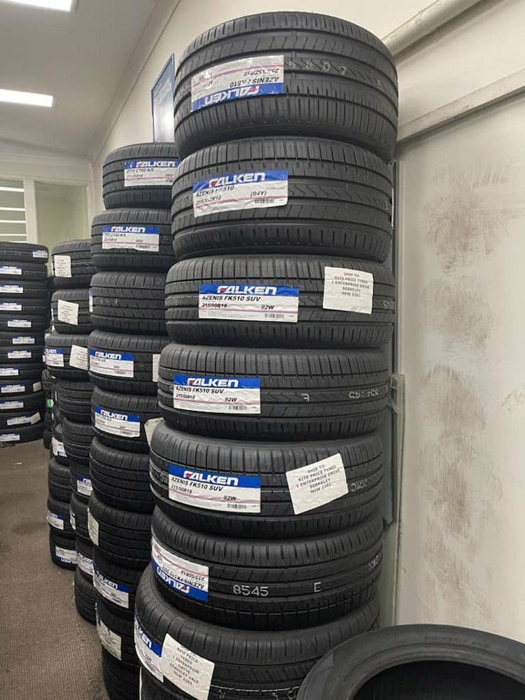 Stack of New Tires Inside a Room