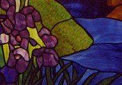 Purple flowers- Stained glass design in Hackensack, NJ