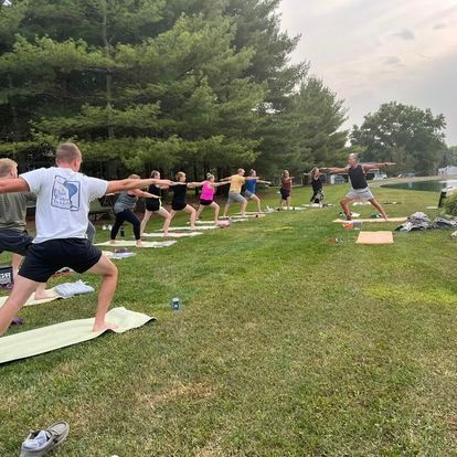 outdoor yoga class
