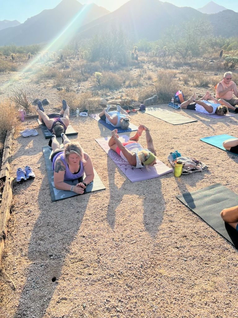 Yoga Class in Arizona desert