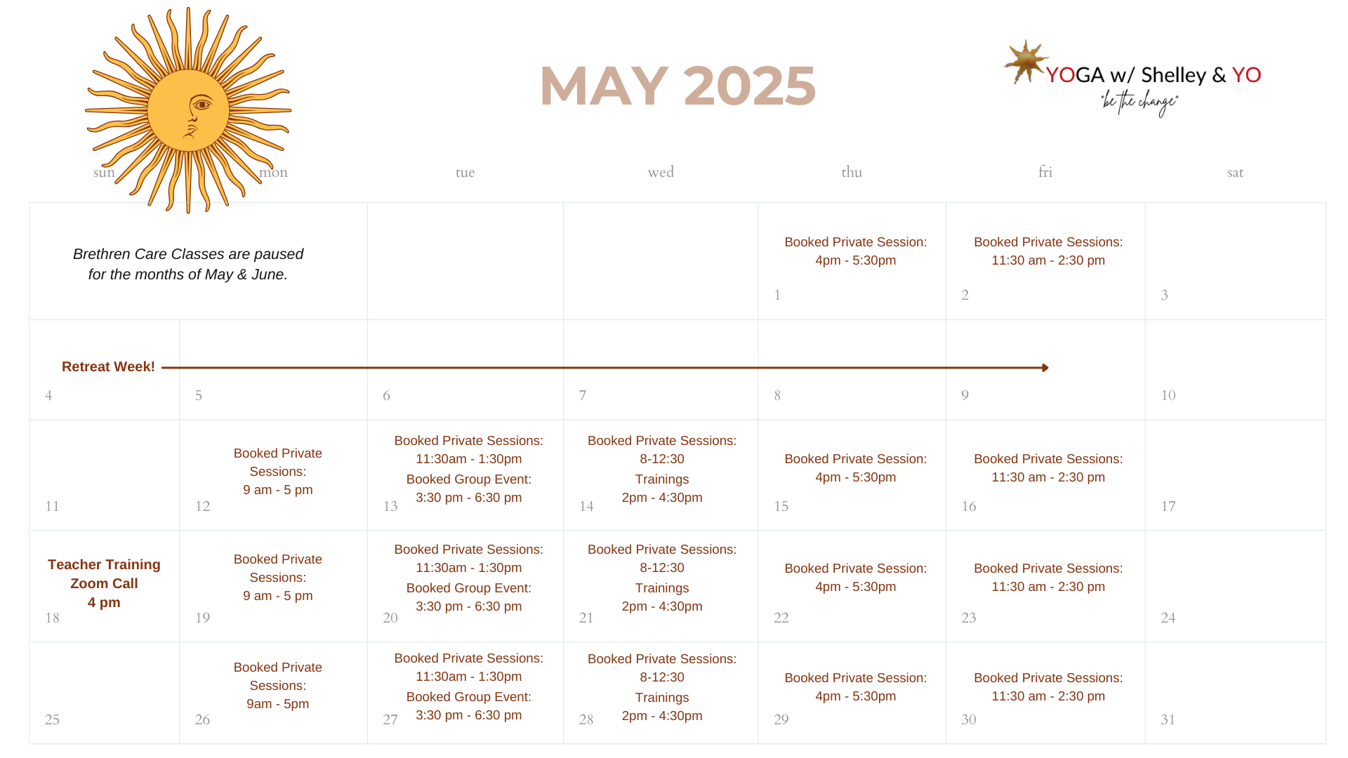 Calendar of Events