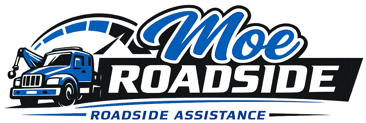 Logo for Moe Roadside, a modern roadside assistance service in Dearborn, Michigan.