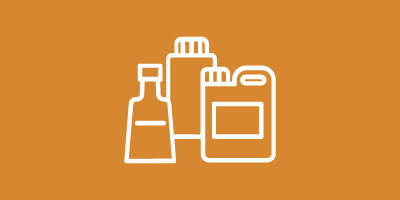 orange icon shown multiple bottle of resin liquid