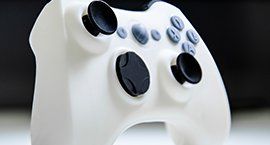 Protototype Microsoft Xbox controller with white and black ABS resin