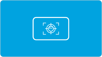 Blue icon shown square box inside another box