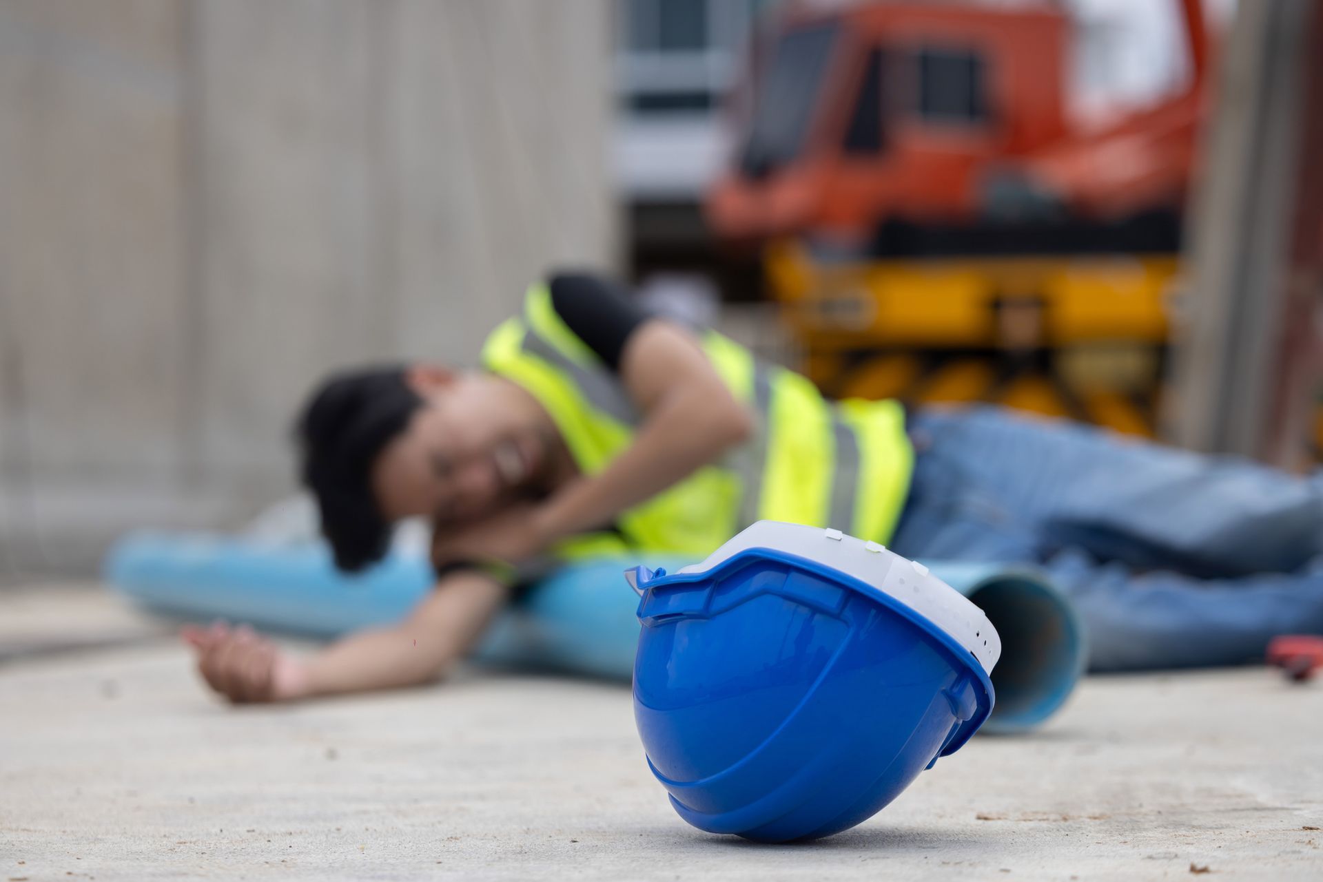 Man clutching knee in pain, seated at desk in office setting.