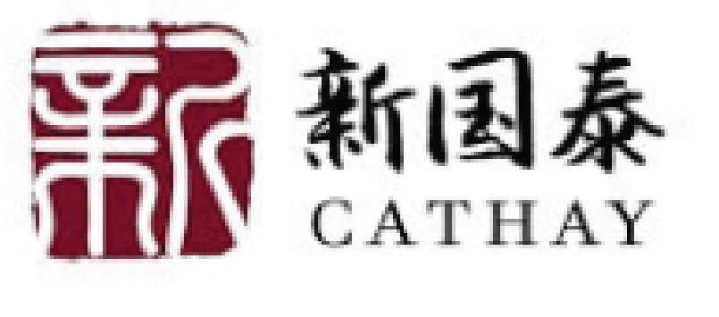 A logo for cathay in chinese characters on a white background.