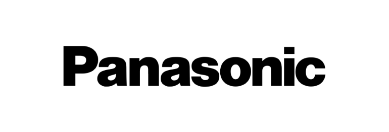 A black and white logo for panasonic on a white background.