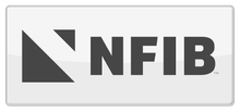NFIB logo with a gray and black geometric mark and bold black letters on a white background