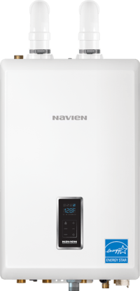 Navien white wall mounted boiler