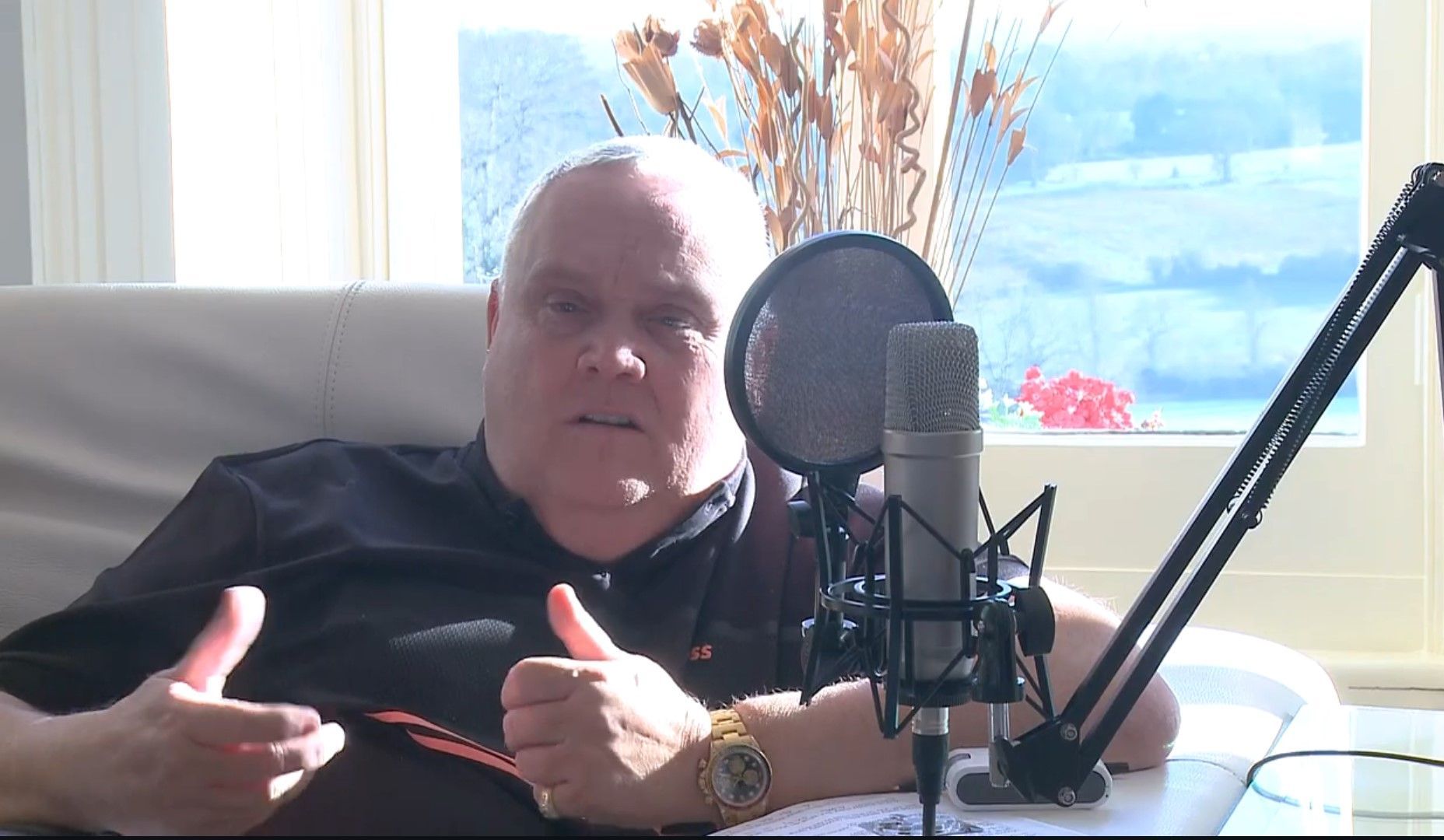 Entrepreuneur Peter Waddell having an interview