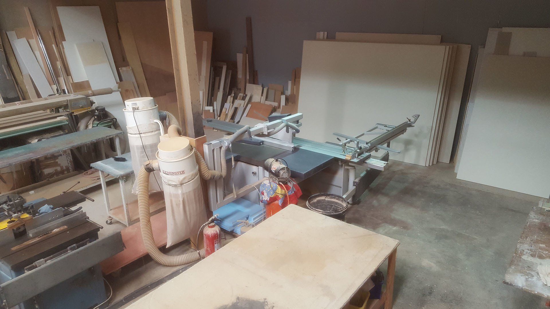 interior with person at work