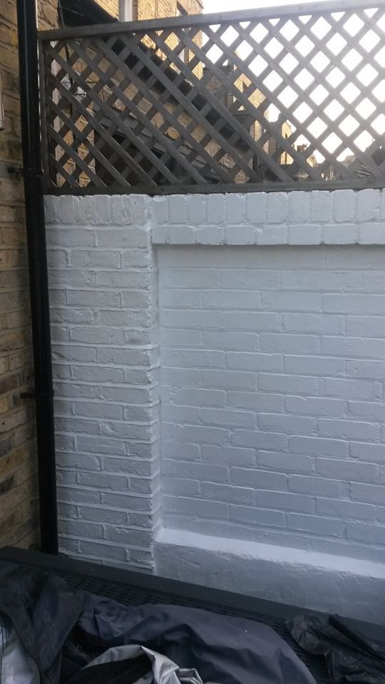 Wall painted with white color