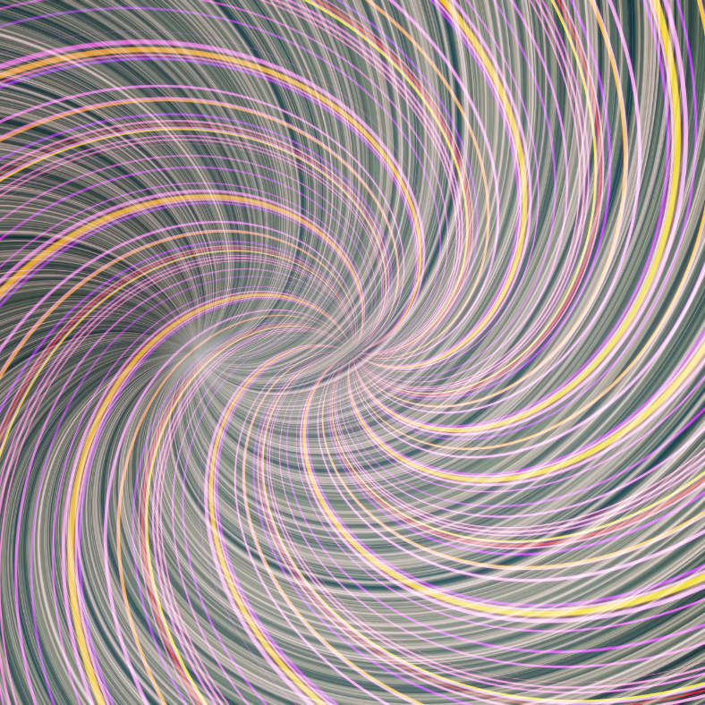A computer generated image of a purple and yellow swirl.