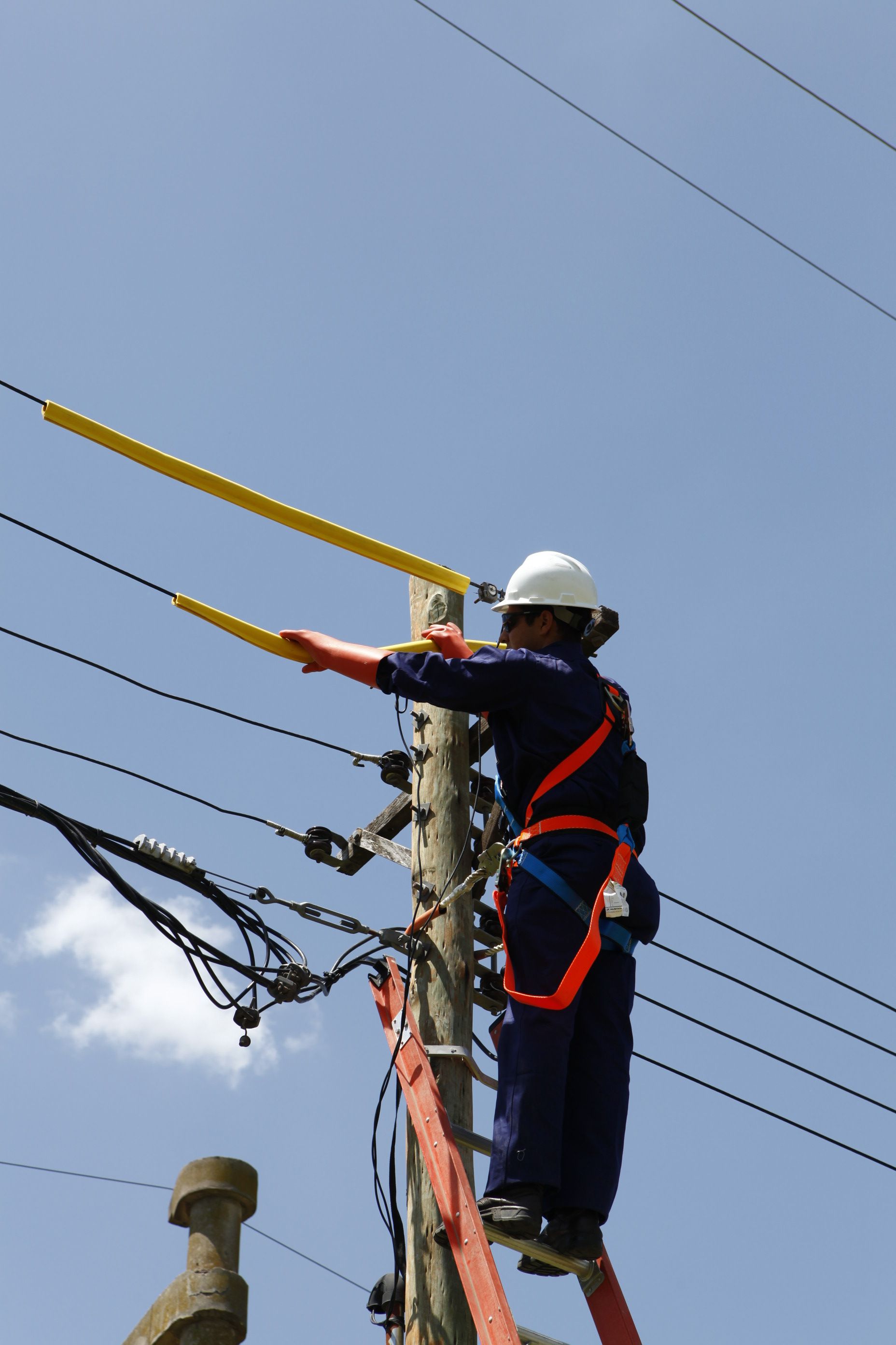 Dos personas trabajando en un escritorio con computadoras portátiles, visualizaciones de datos superpuestas en la imagen.