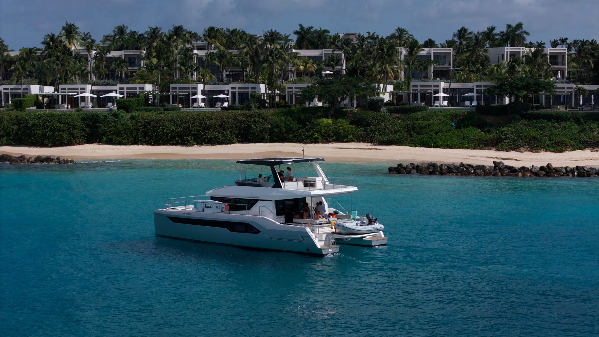Drone view Arawak boat charters anguilla