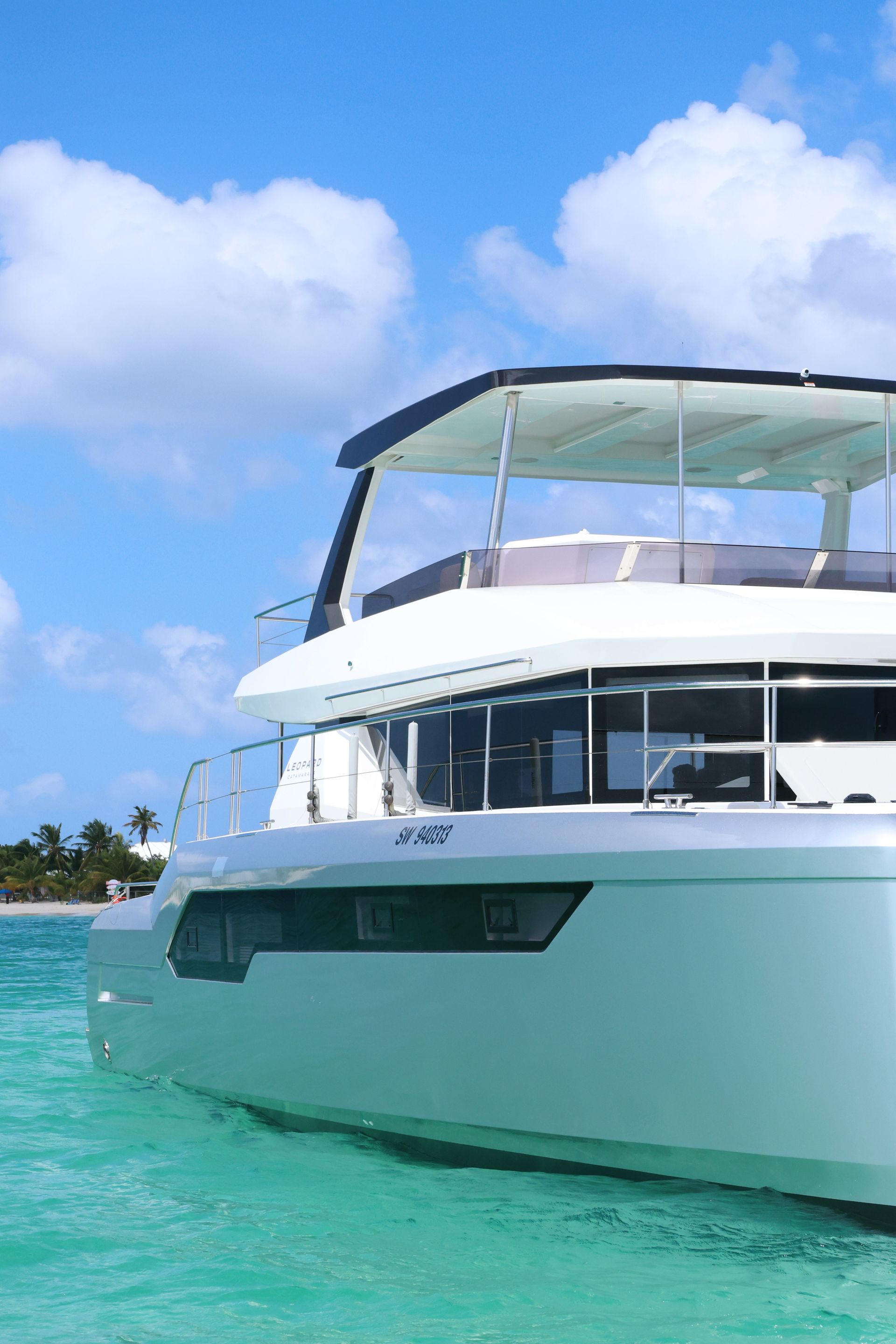 Arawak boat from side view in Anguilla 
