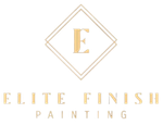 Logo for Elite Finish Painting: Gold letter "E" inside a diamond, with text "Elite Finish Painting".