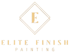 Logo for Elite Finish Painting: Gold letter "E" inside a diamond, with text "Elite Finish Painting".