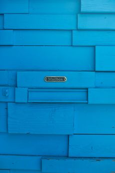 Blue wooden door with