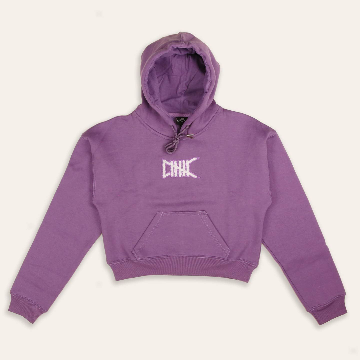 Cropped Core Chenille Hoodie (Purple)