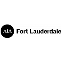 A black and white logo for aia fort lauderdale on a white background.
